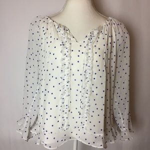 Tommy Hilfiger Ruffled Polka Dot Blouse